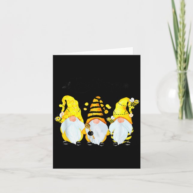 Tarjeta Bee Happy Bee Gnome Spring  (Anverso)