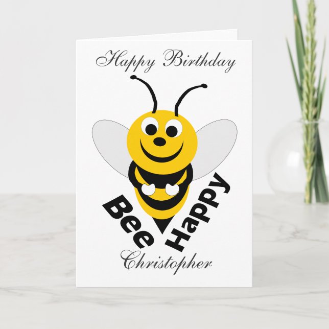 Tarjeta Bee Happy Birthday (Anverso)