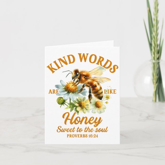 Tarjeta Bee Kind Kindness Motivational Kind Words Are Like (Anverso)