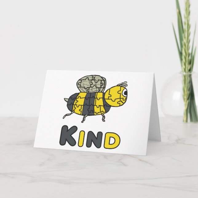 Tarjeta Bee Kind Puzzle (Anverso)