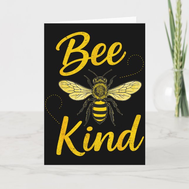 Tarjeta Bee Kind Sitive Quote Cute Funny Design For Kids  (Anverso)