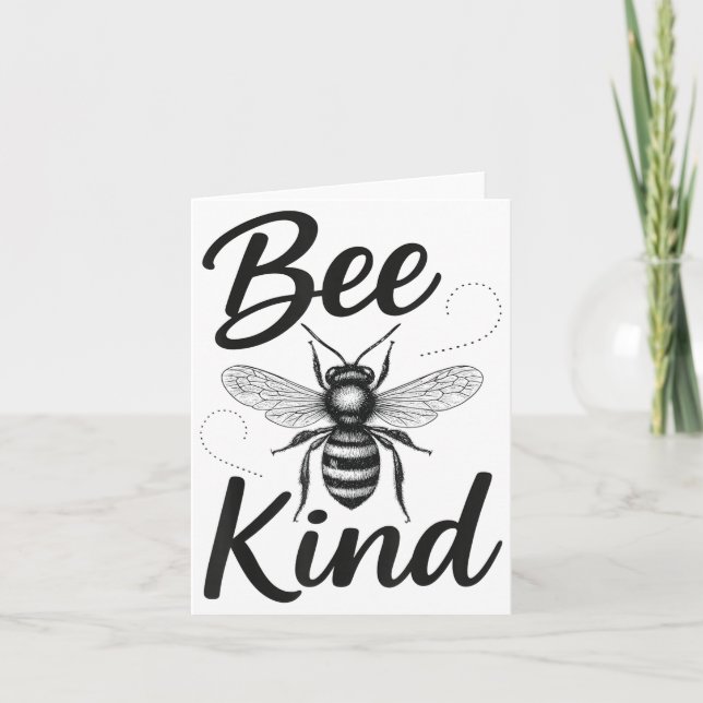 Tarjeta Bee Kind Sitive Quote Cute Funny Design For Kids  (Anverso)