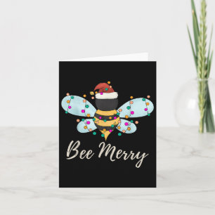 Tarjeta Bee Merry Christmas Bee Wee Santa Hat Xmas Light