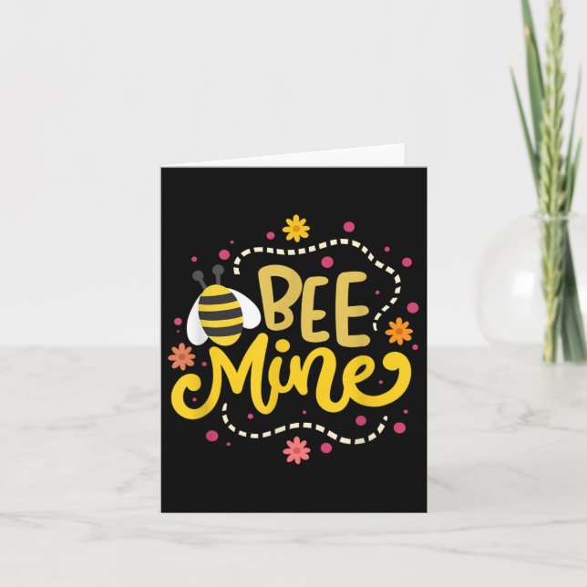 Tarjeta Bee Mine - Citas del día de San Valentín (Anverso)