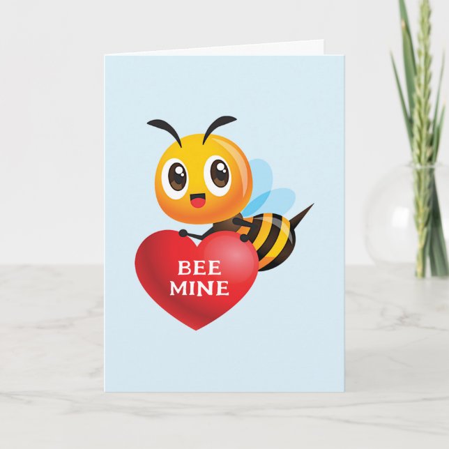 Tarjeta Bee Mine Valentine Pun (Anverso)