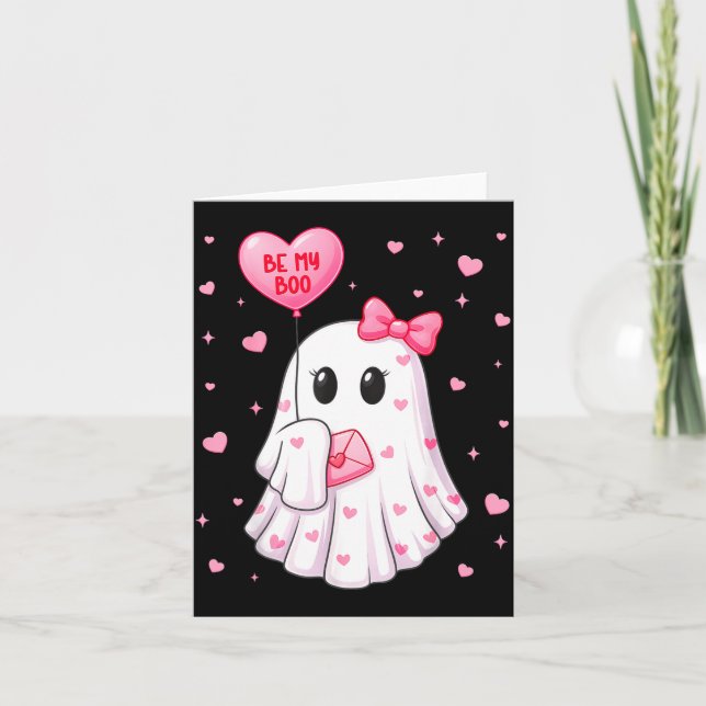 Tarjeta Bee My Boo Heart Boo Ghost Valentine Outfit Women  (Anverso)