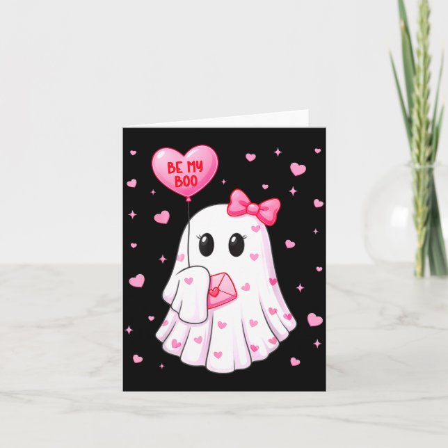 Tarjeta Bee My Boo Heart Boo Ghost Valentine Outfit Women  (Anverso)
