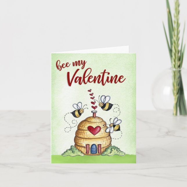 Tarjeta Bee My Valentine (Anverso)