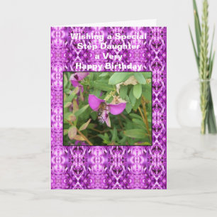 Tarjeta Bee On Flower Step Daughter Birday