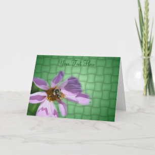 Tarjeta Bee On Pink Cosmos Flower Nature