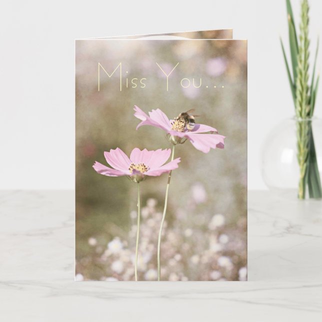 Tarjeta Bee on Pink Flower (Anverso)