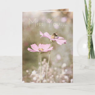 Tarjeta Bee on Pink Flower