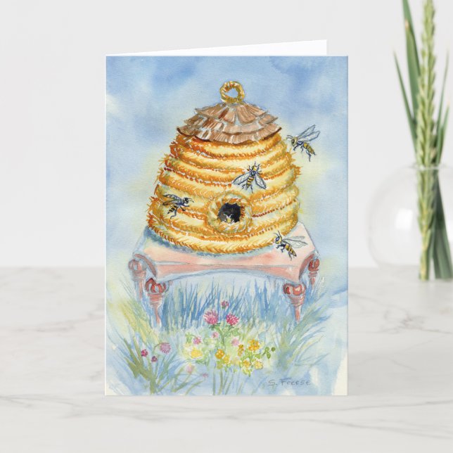Tarjeta Bee Skep Blank Notecard (Anverso)
