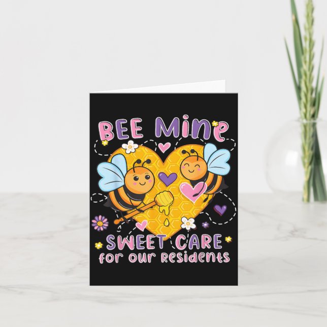 Tarjeta Bee Sweet Care Cuidadores San Valentín Hogar de An (Anverso)