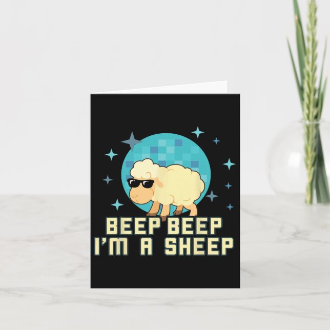 Tarjeta Beep Beep soy una oveja Granja divertida animal no (Anverso)