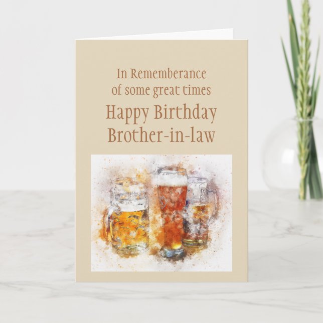 Tarjeta Beer Ale Funny Brother-in-law Cumpleaños Buen Mome (Anverso)