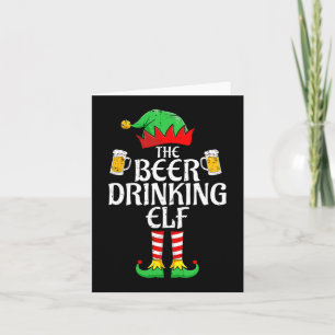 Tarjeta Beer Beer Elf Navidades de grupo familiar