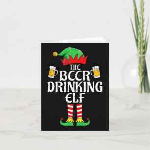Tarjeta Beer Beer Elf Navidades de grupo familiar