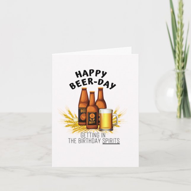 Tarjeta Beer Day Spirits Funny Birthday Card (Anverso)
