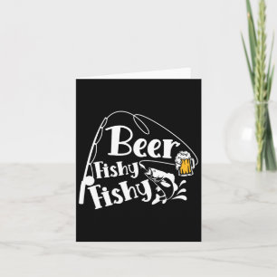Tarjeta Beer Fishy Fishy Graciosa Pesca Cita para los aman