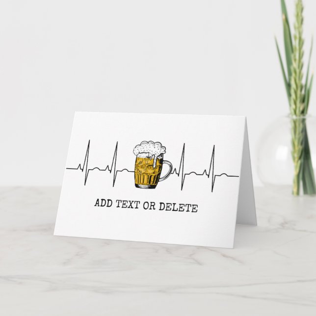 Tarjeta Beer Heartbeat Vintage Lover (Anverso)