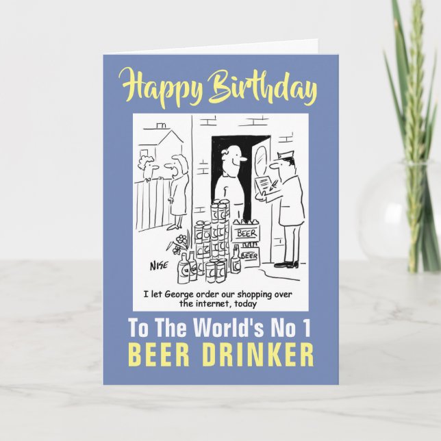 Tarjeta Beer número 1 del mundo - Feliz cumpleaños (Anverso)
