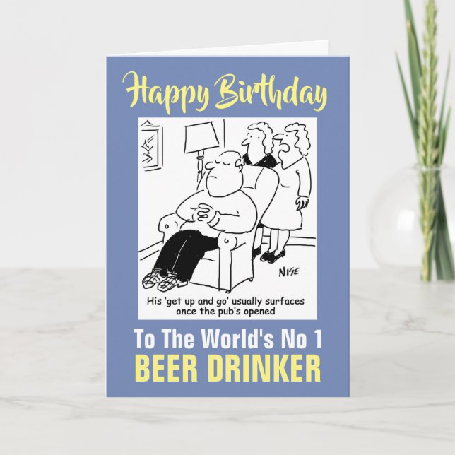 Tarjeta Beer número 1 del mundo - Feliz cumpleaños (Anverso)
