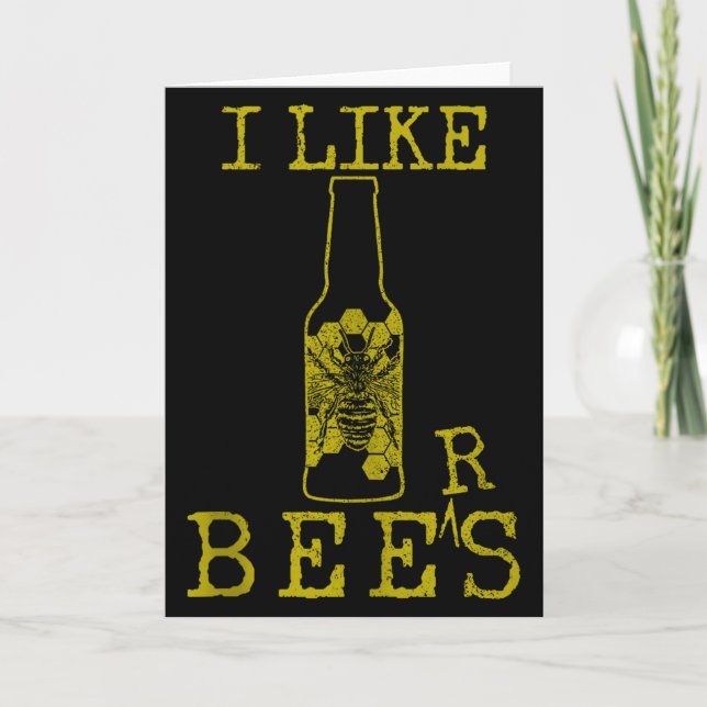 Tarjeta Bees &amp; Beer - Funny Quote Beekeeng Beekeeper G (Anverso)