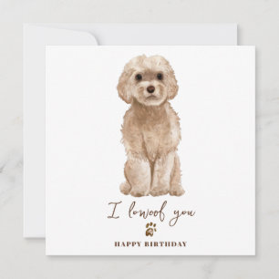 Tarjeta Beige Cavapoo Mamá de perro Mascotas de cachorros