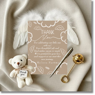 Tarjeta beige de agradecimiento Little Piece of He