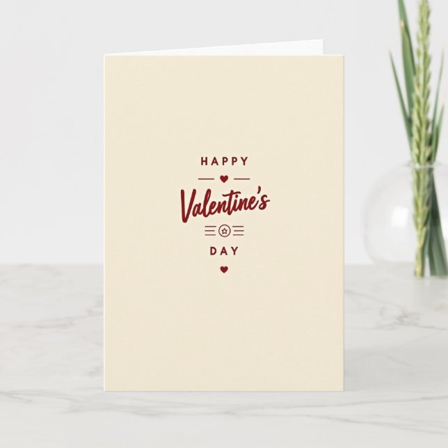 Tarjeta Beige Happy Valentines Day Card (Anverso)