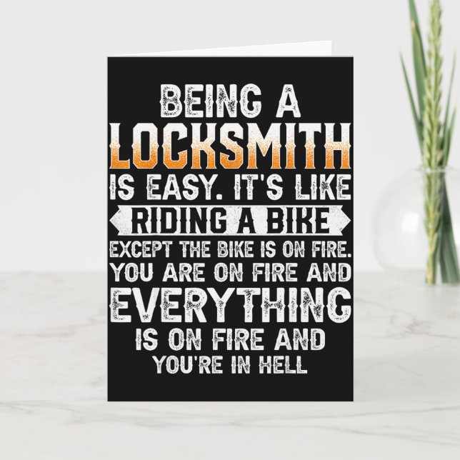 Tarjeta Being A Locksmith Is Easy - Funny Lock Picker Lock (Anverso)