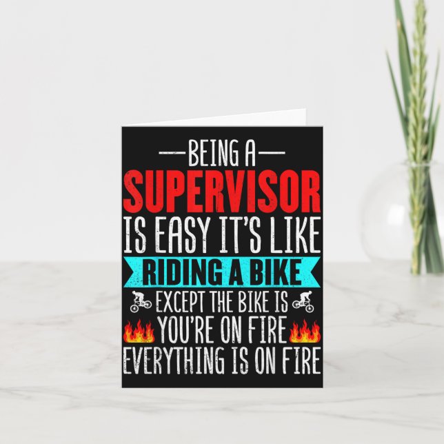 Tarjeta Being A Supervisor Is Easy - Bike Riding Superviso (Anverso)