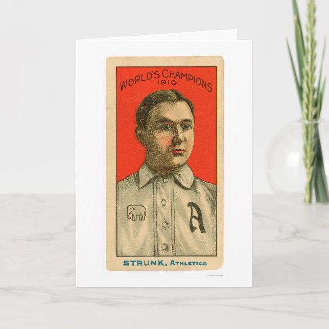 Tarjeta Béisbol 1910 de los Amos Strunk (Anverso)