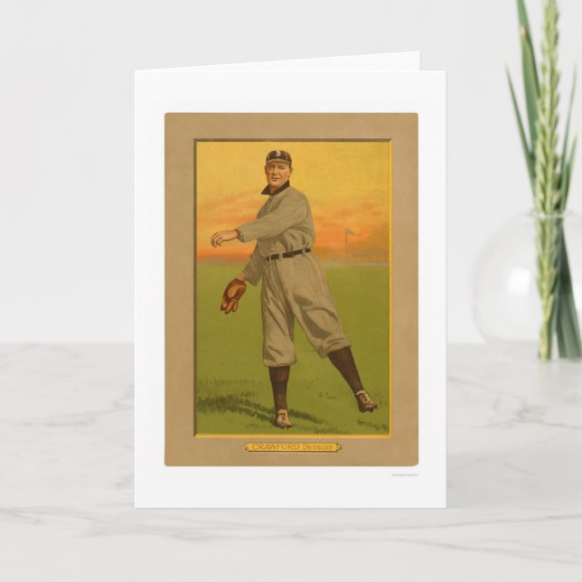 Tarjeta Béisbol 1911 de los tigres de Sam Crawford (Anverso)