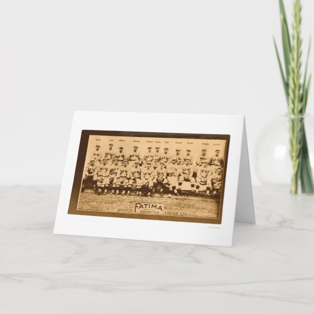 Tarjeta Béisbol 1913 de Boston Red Sox (Anverso)