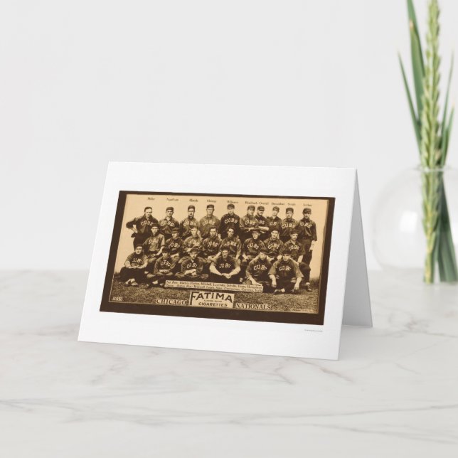 Tarjeta Béisbol 1913 de los Chicago Cubs (Anverso)