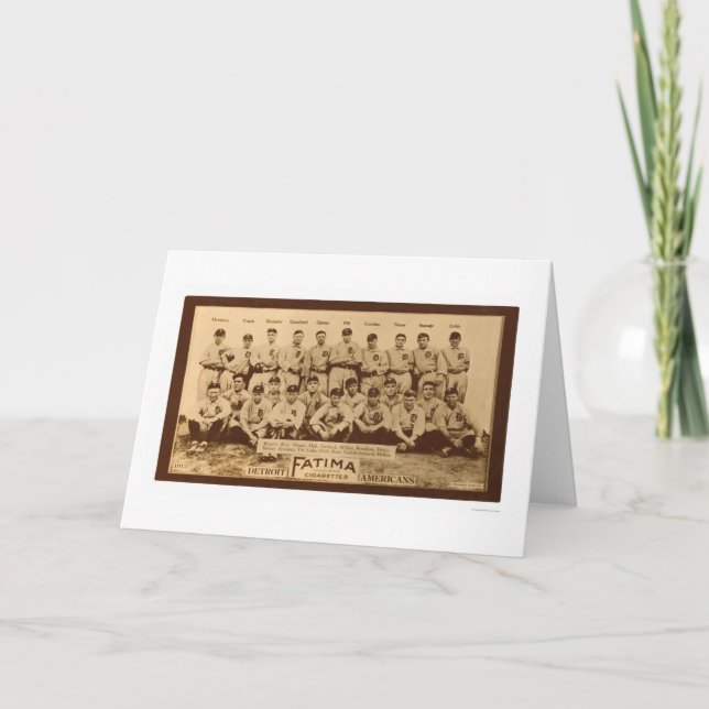 Tarjeta Béisbol 1913 de los Detroit Tigers (Anverso)