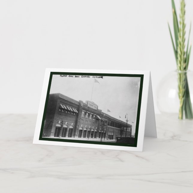 Tarjeta Béisbol 1914 de Fenway Park Boston (Anverso)