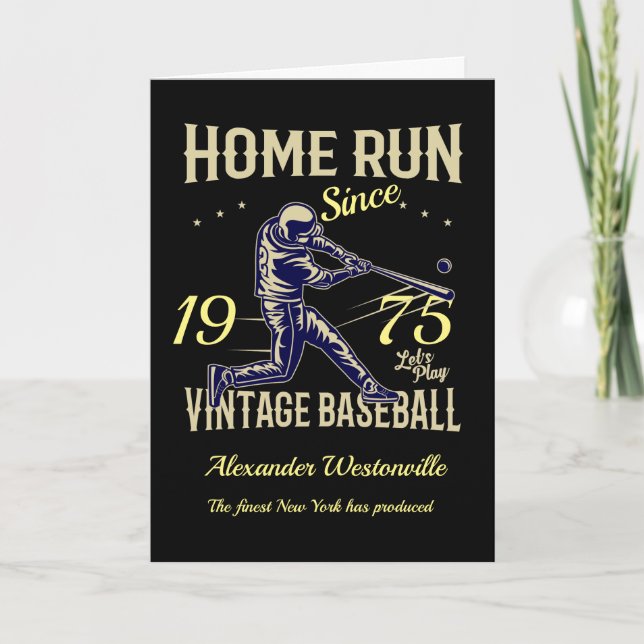 Tarjeta Béisbol Agrega tu nombre año Mensaje Cumpleaños ne (Anverso)