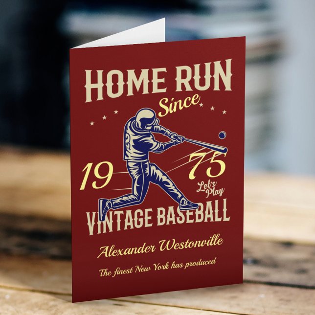 Tarjeta Béisbol Añade tu nombre Año Día de Diversión Rojo  (Subido por el creador)