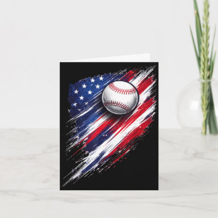 Tarjeta Béisbol bandera americana niños niñas hombres muje