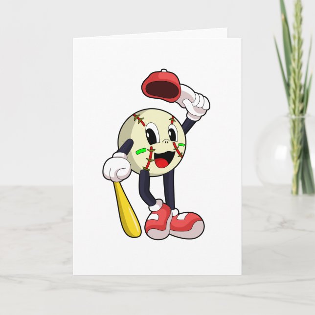 Tarjeta Béisbol con bate de béisbol (Anverso)