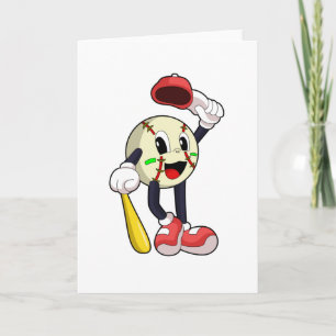 Tarjeta Béisbol con bate de béisbol