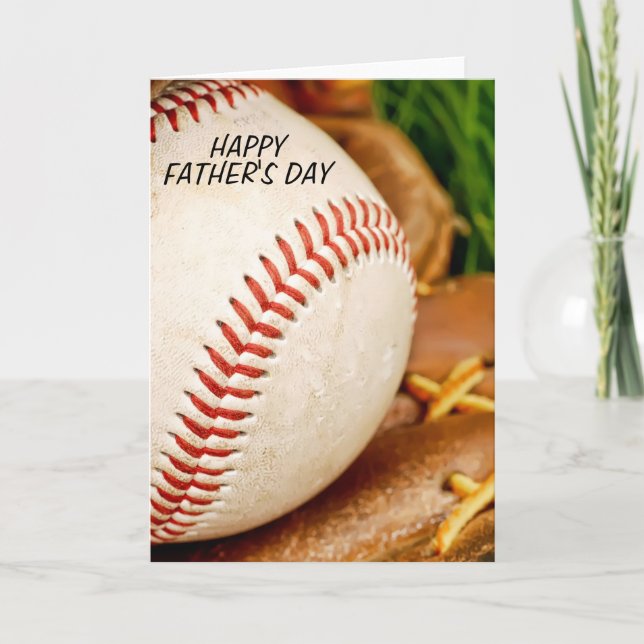 Tarjeta Béisbol con el Día del Padre Feliz Glove (Anverso)