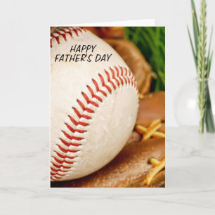 Tarjeta Béisbol con el Día del Padre Feliz Glove