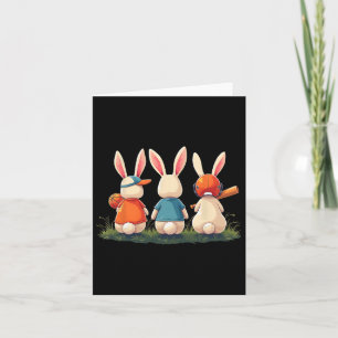 Tarjeta Béisbol Cute Easter Sports Bunnies Basketball Foo