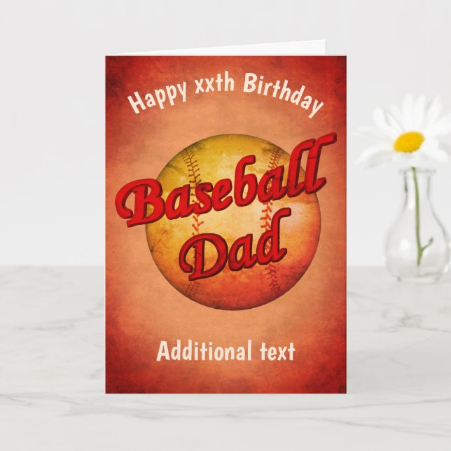 Tarjeta Béisbol Dad Cute Cumpleaños (Planta pequeña)