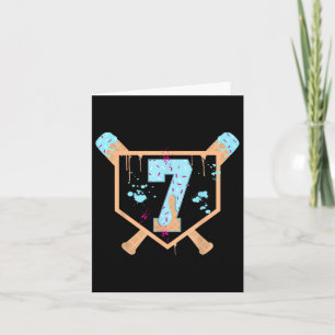 Tarjeta Béisbol de 7 años de edad Ice Cream Drip 7 cumplea