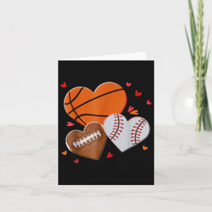 Tarjeta Béisbol de baloncesto de fútbol día de San Valentí